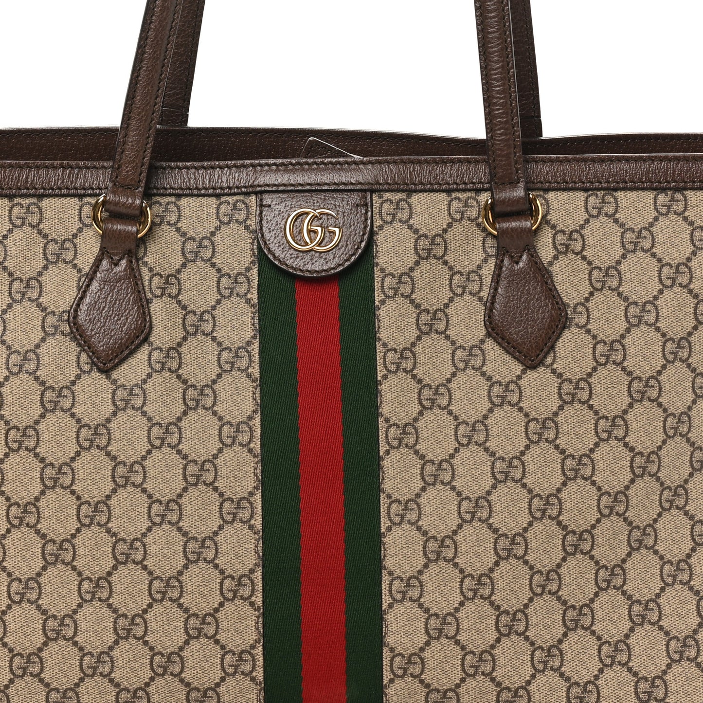 GG Supreme Monogram Medium Ophidia Shopping Tote Brown