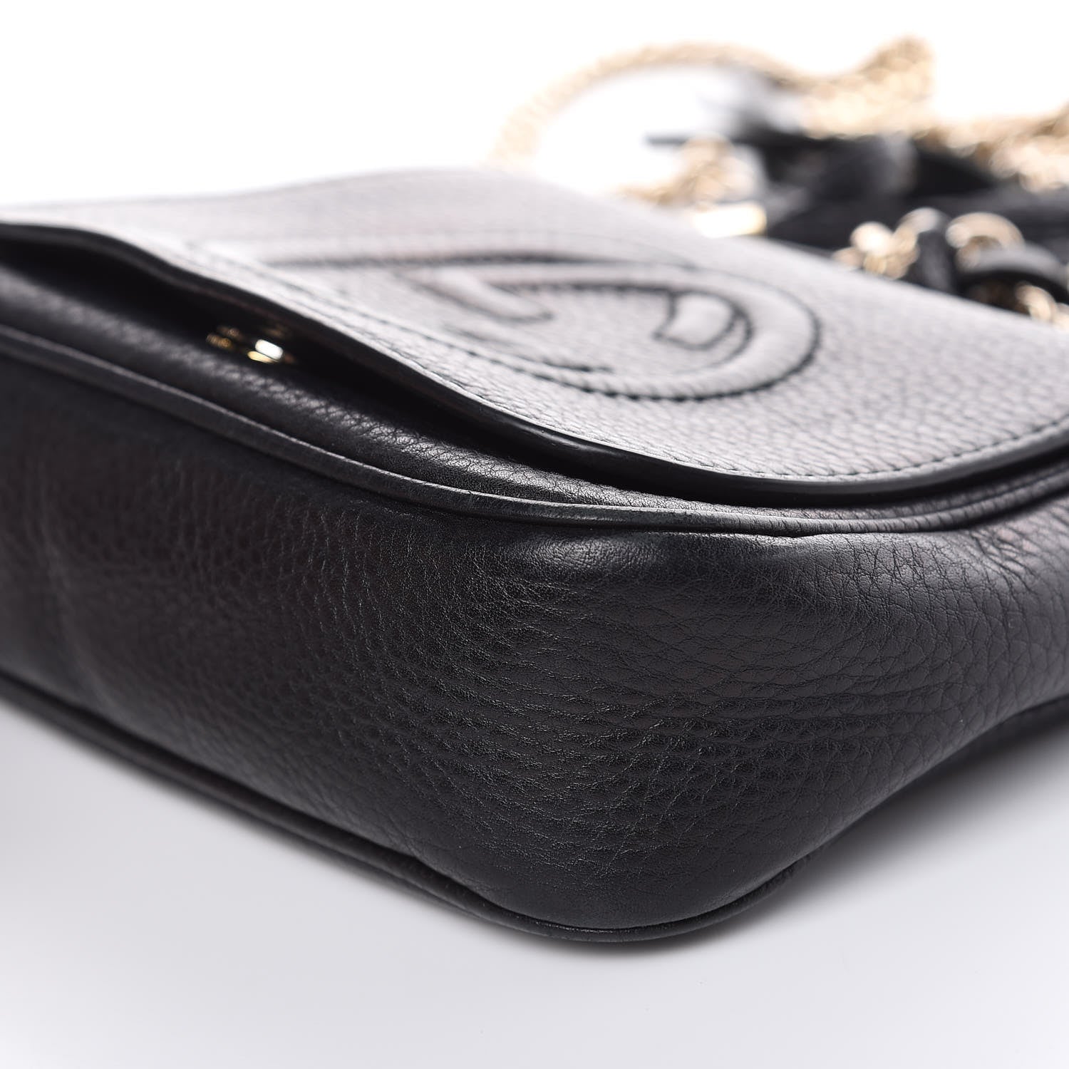 Gucci Pebbled Calfskin Small Soho Flap Crossbody Black 9 of 15
