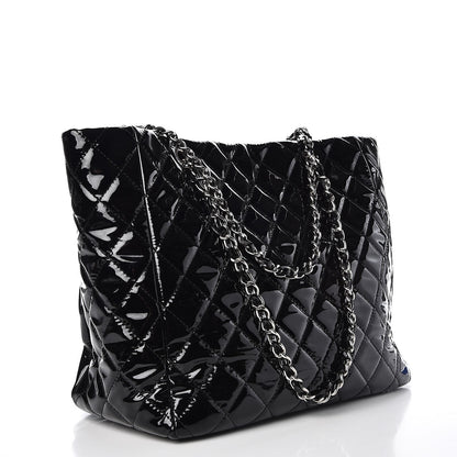 Chanel Patent Quilted Chic and Glitter Large Tote Black 3 of 7