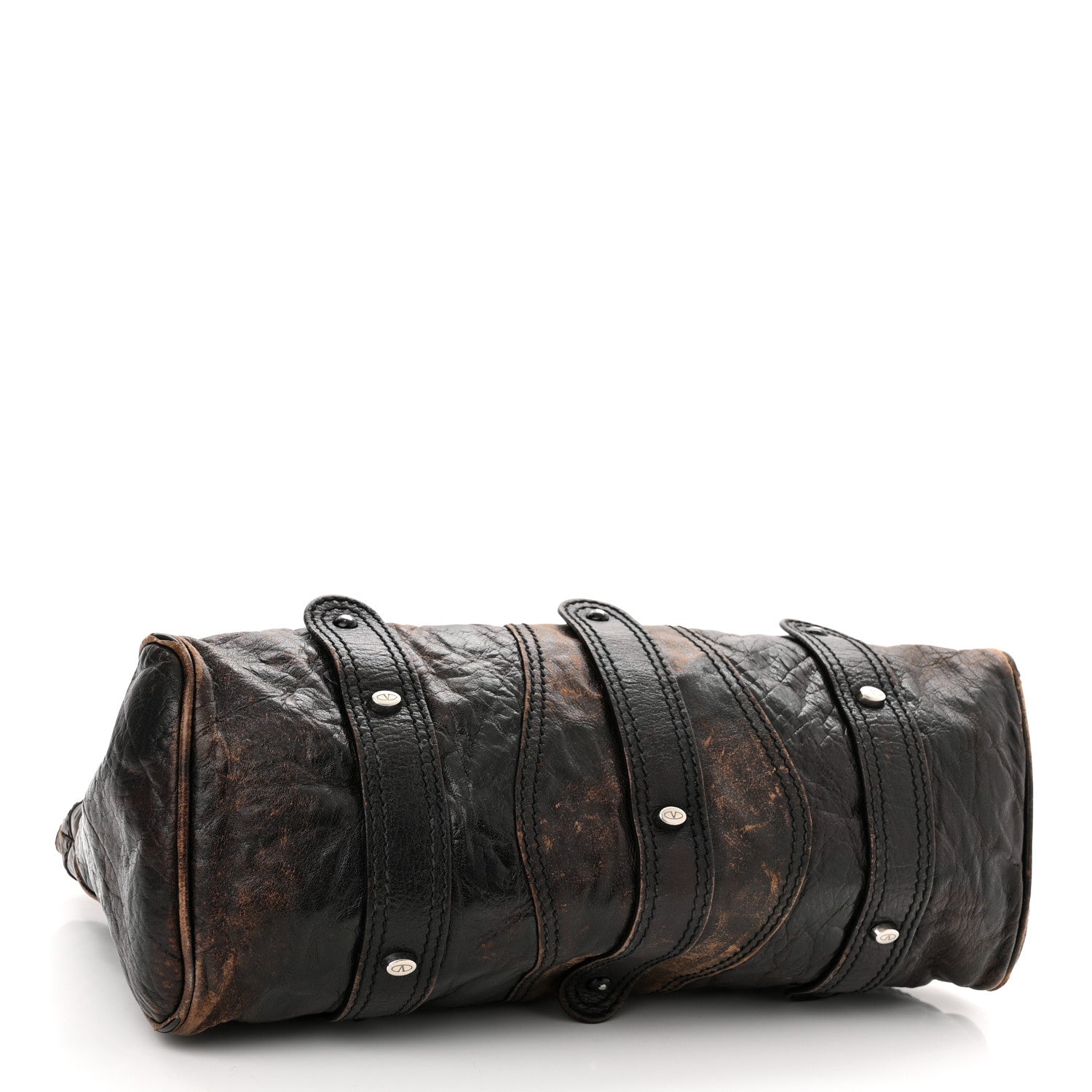 Valentino Garavani Distressed Calfskin VLogo Shoulder Bag Brown 4 of 25