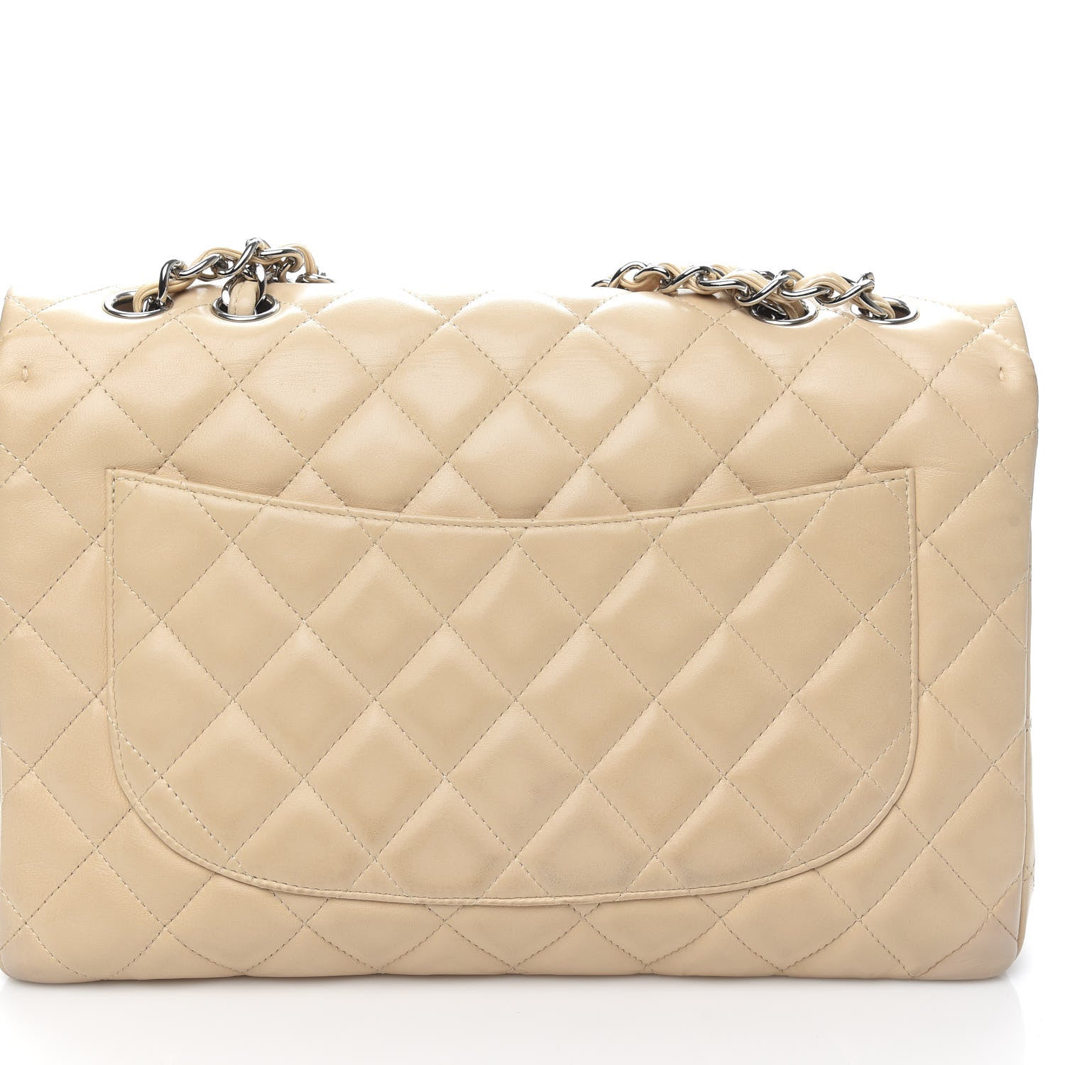Chanel Lambskin Quilted Jumbo Double Flap Beige 8 of 12
