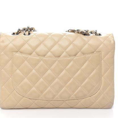 Chanel Lambskin Quilted Jumbo Double Flap Beige 8 of 12