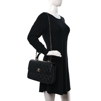 Chanel Lambskin Quilted Medium Trendy CC Flap Dual Handle Bag Black 2 of 10