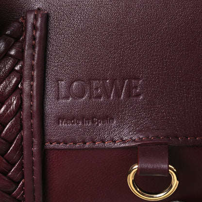Loewe Calfskin Woven Compact Hammock Shoulder Bag Dark Burgundy 6 of 10