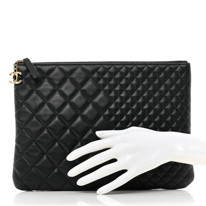 Chanel Lambskin Bi Quilted Medium Cosmetic Case Black 2 of 10