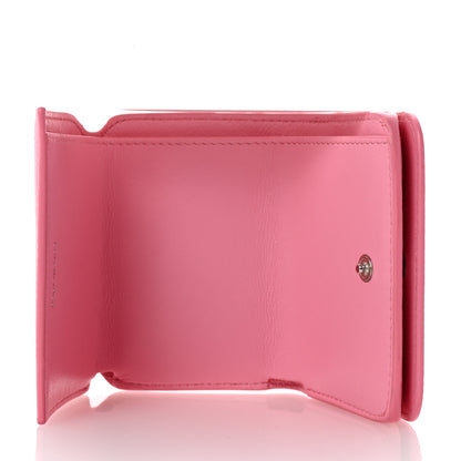 Balenciaga Calfskin Logo Everyday Mini Wallet Pink 5 of 7