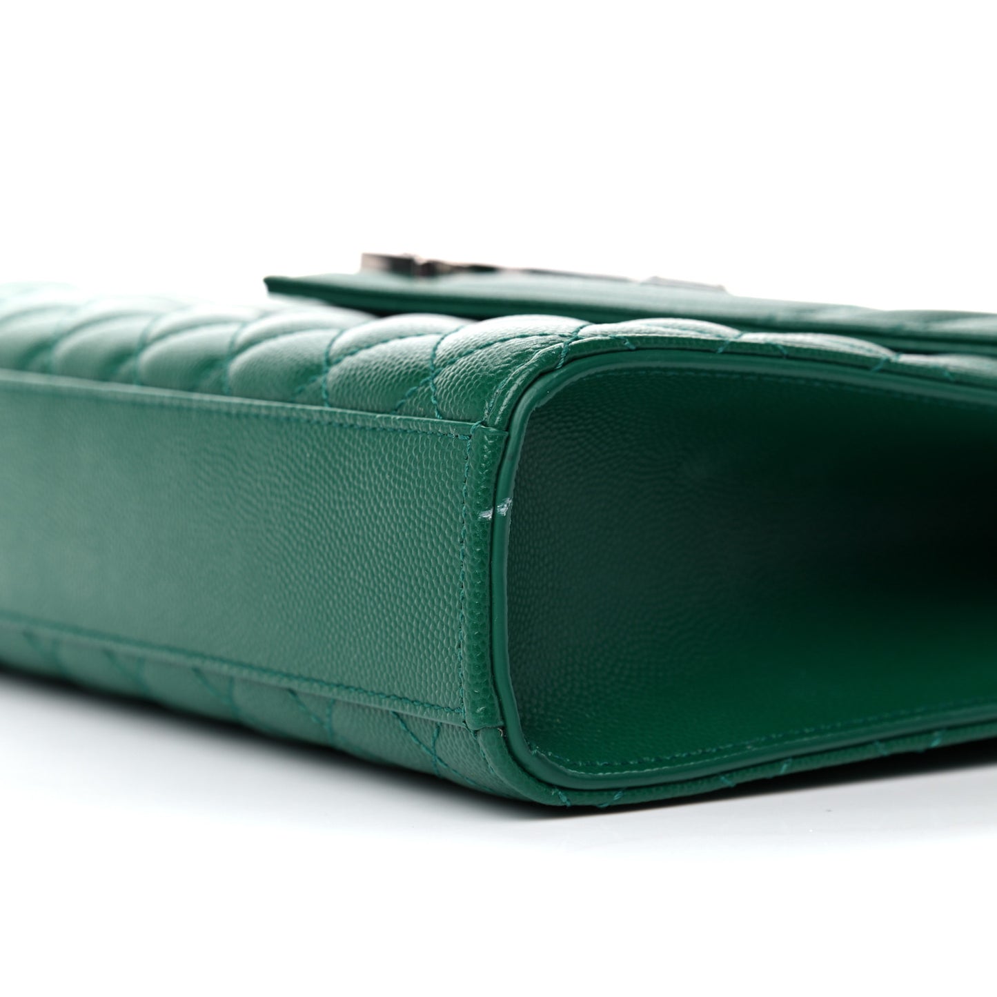 Grain De Poudre Textured Mixed Matelasse Triquilt Medium Monogram Satchel Green