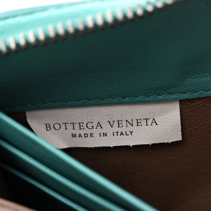 Bottega Veneta Nappa Intrecciato Zip Around Wallet Aqua 7 of 10