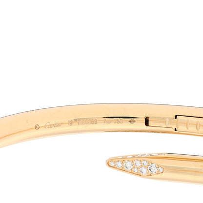 Cartier 18K Yellow Gold Diamond Medium Juste Un Clou Bracelet 19 3 of 4