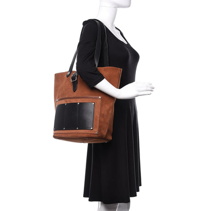 Alexander Wang Suede Calfskin Mason Tote Brown Black 2 of 13