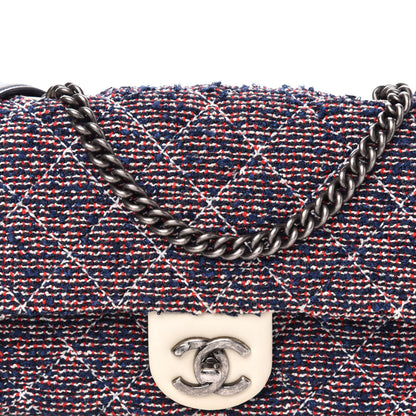 Chanel Tweed Quilted Medium Single Flap Blue Multicolor 12 of 12