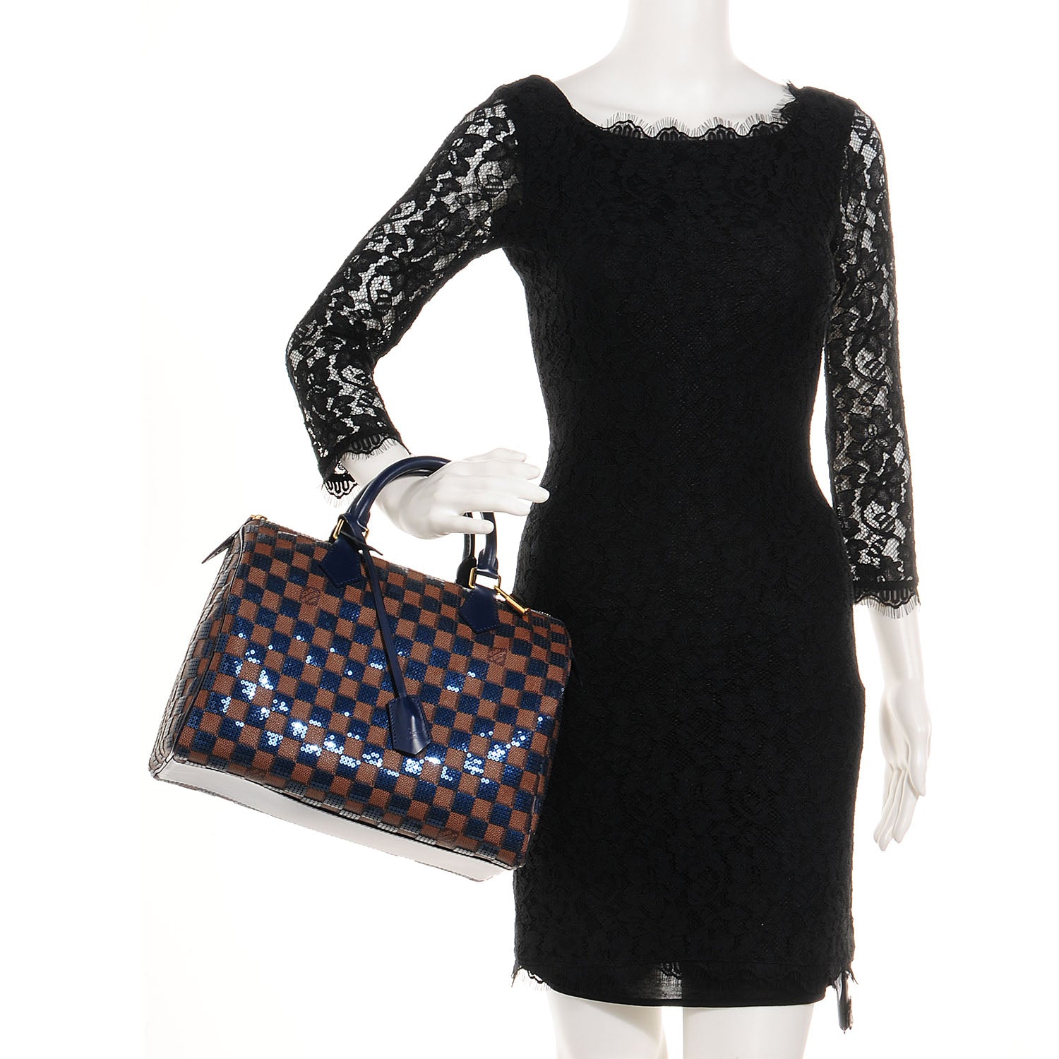 Louis Vuitton Damier Paillettes Speedy 30 Blue 2 of 8