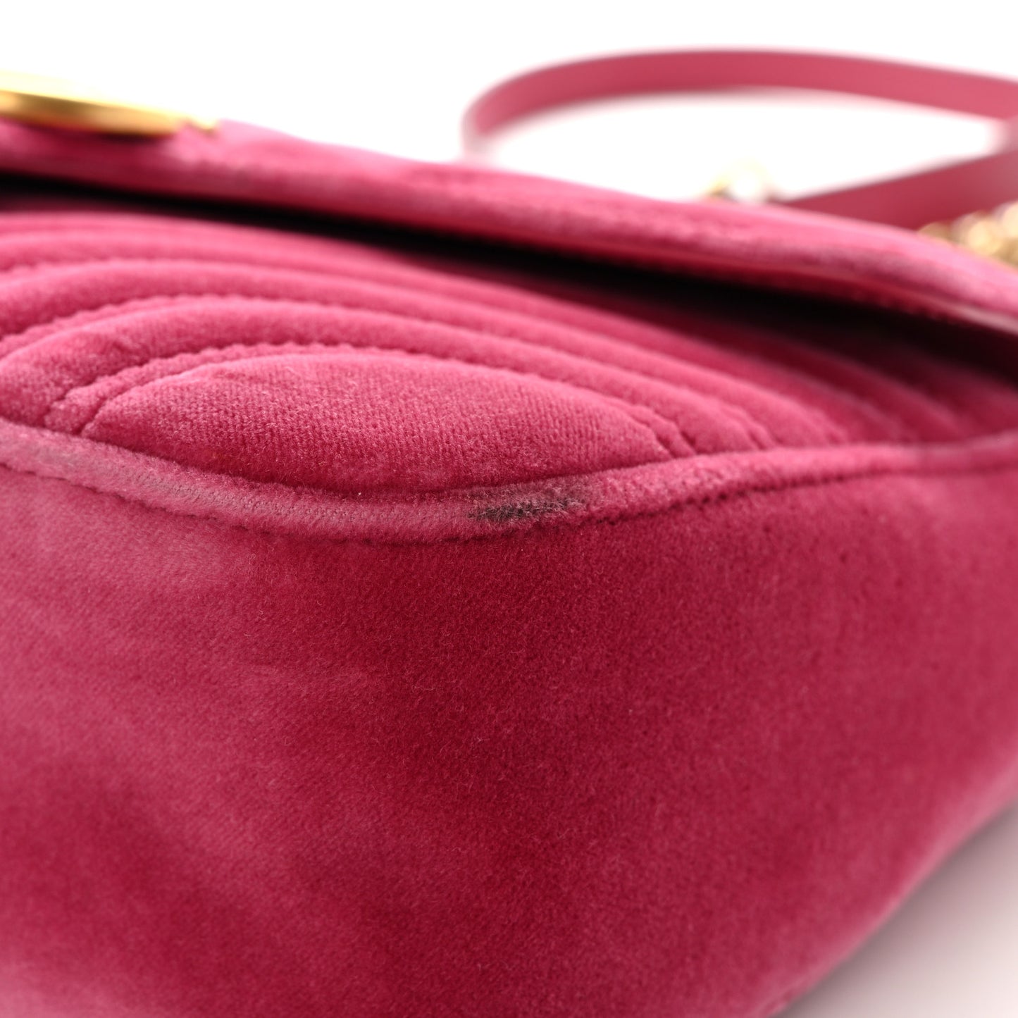 Velvet Matelasse Small GG Marmont Shoulder Bag Light Raspberry Rose
