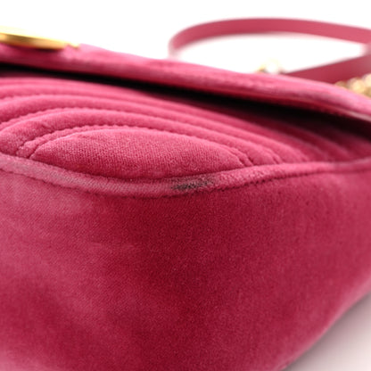Gucci Velvet Matelasse Small GG Marmont Shoulder Bag Light Raspberry Rose 11 of 11
