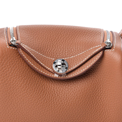 Hermes Taurillon Clemence Mini Lindy 20 Gold 9 of 10