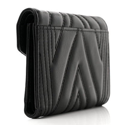 MCM Calfskin Quilted Compact Wallet Black 3 of 8