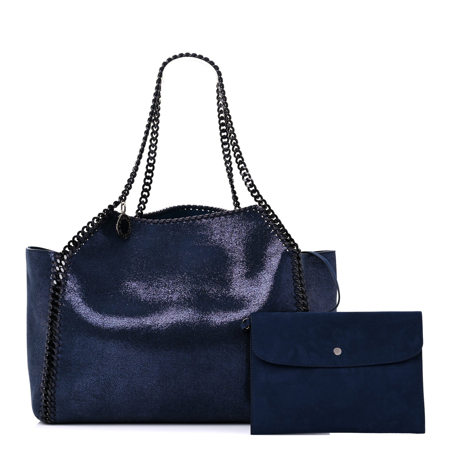 Stella McCartney Chamois Shiny Dotted Reversible Tote Blue 1 of 9