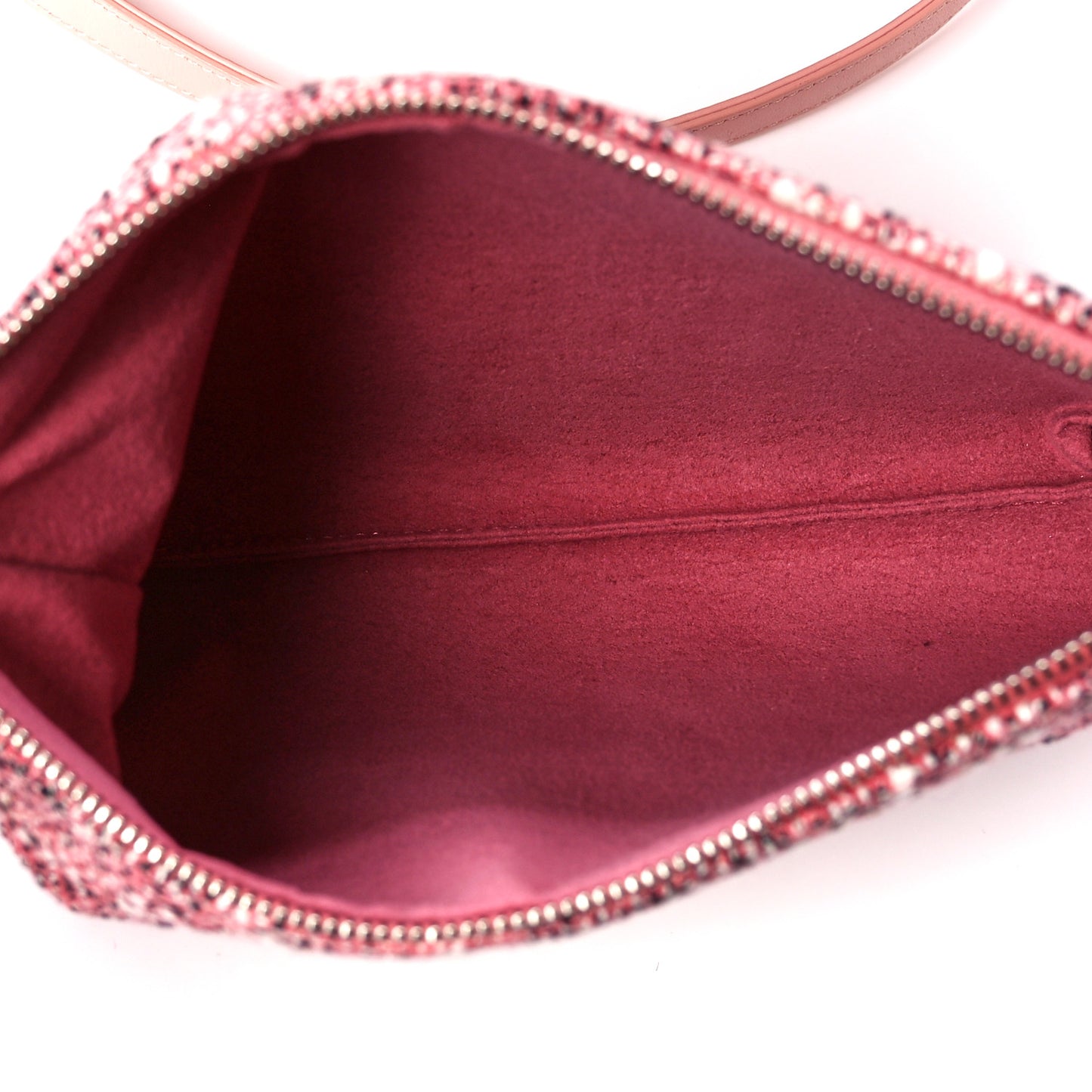 Calfskin Tweed Small Logo Eyelets Shopping Tote Pink