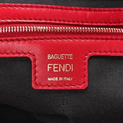 Fendi Nappa FF 1974 Embossed Large Baguette Fragola 7 of 14