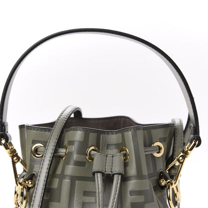 Fendi Calfskin F is Fendi FF 1974 Embossed Mini Mon Tresor Bucket Bag Moon 11 of 11