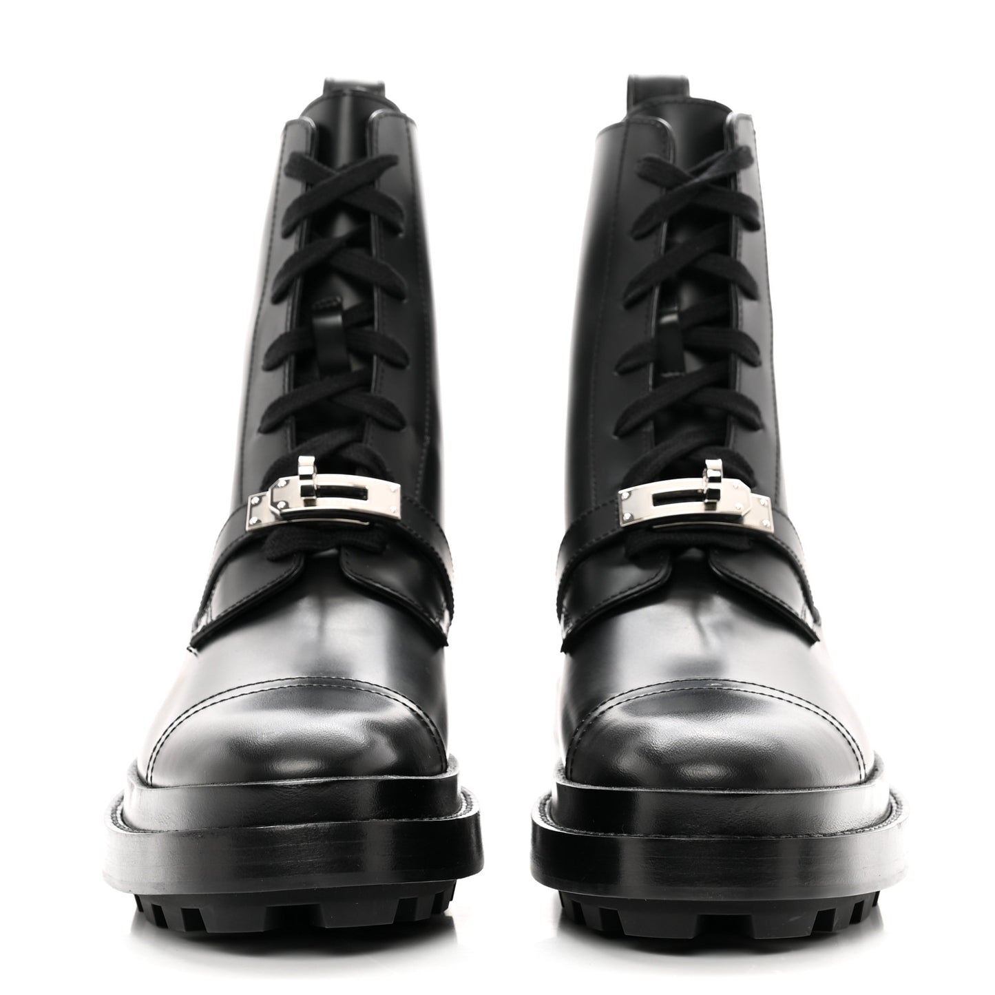 Glossed Calfskin Funk Ankle Boots 36 Black