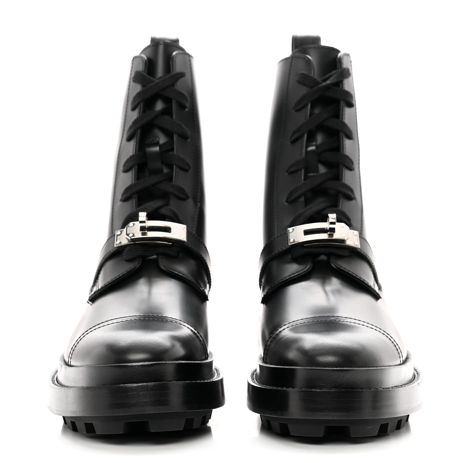 Hermes Glossed Calfskin Funk Ankle Boots 36 Black 2 of 9