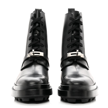 Hermes Glossed Calfskin Funk Ankle Boots 36 Black 2 of 9