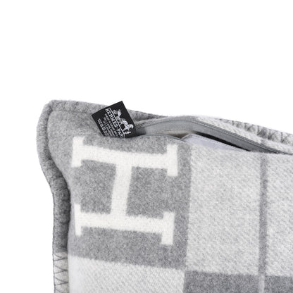 Hermes Wool Cashmere Avalon III Pillow PM Ecru Gris Clair 5 of 5