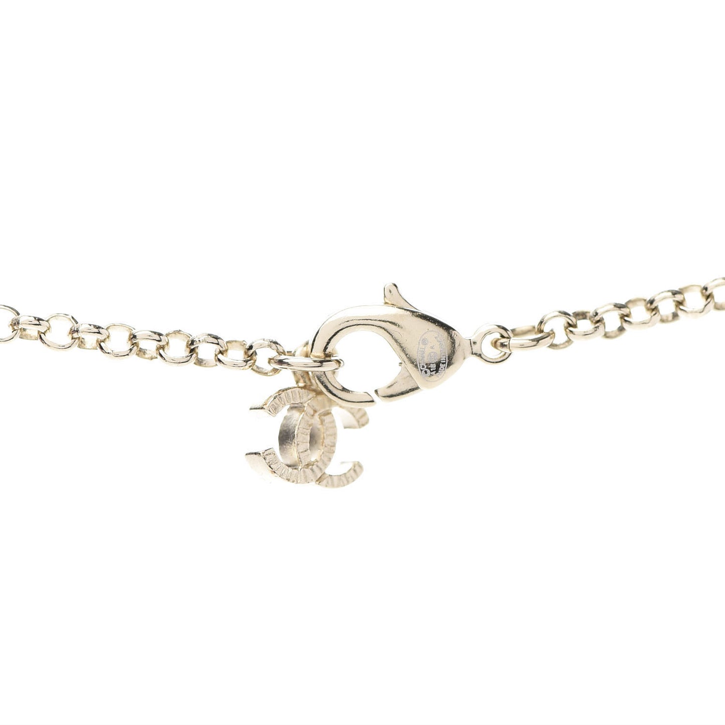 Pearl CC Chain Necklace Gold