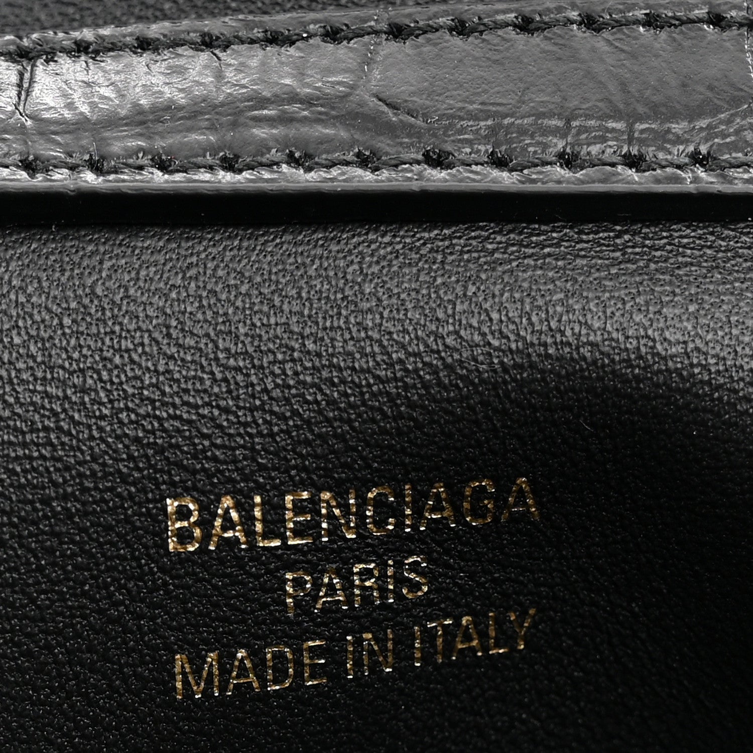 Balenciaga Shiny Calfskin Crocodile Embossed Mini Rodeo Top Handle Handbag Black 5 of 9