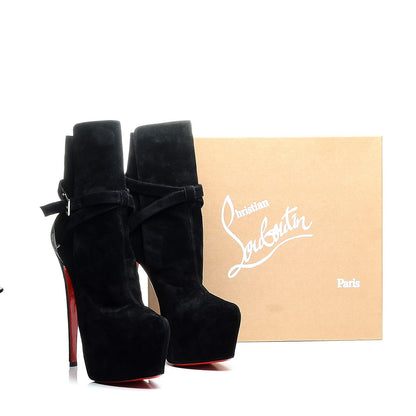 Christian Louboutin Suede Equestria 160 Platform Ankle Boots 37.5 Black 7 of 7