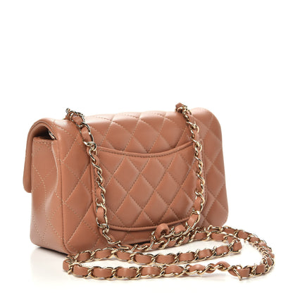 Chanel Lambskin Quilted Mini Rectangular Flap Brown 3 of 9