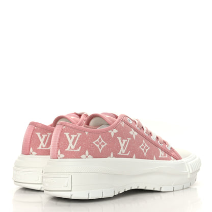 Louis Vuitton Denim Monogram Squad Sneakers 38.5 Pink 4 of 8