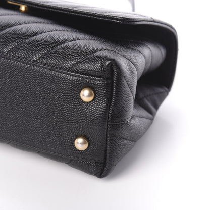 Chanel Caviar Chevron Quilted Mini Coco Handle Flap Black 11 of 11