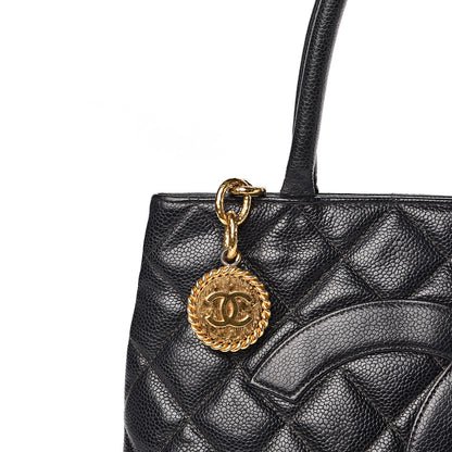 Chanel Caviar Quilted Medallion Tote Black 15 of 16