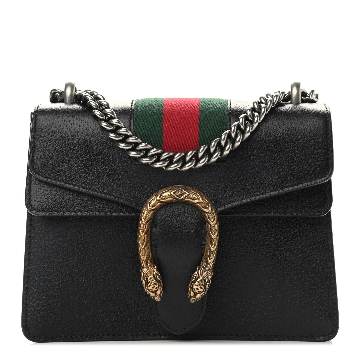 Gucci Calfskin Web Mini Dionysus Shoulder Bag Black 1 of 11