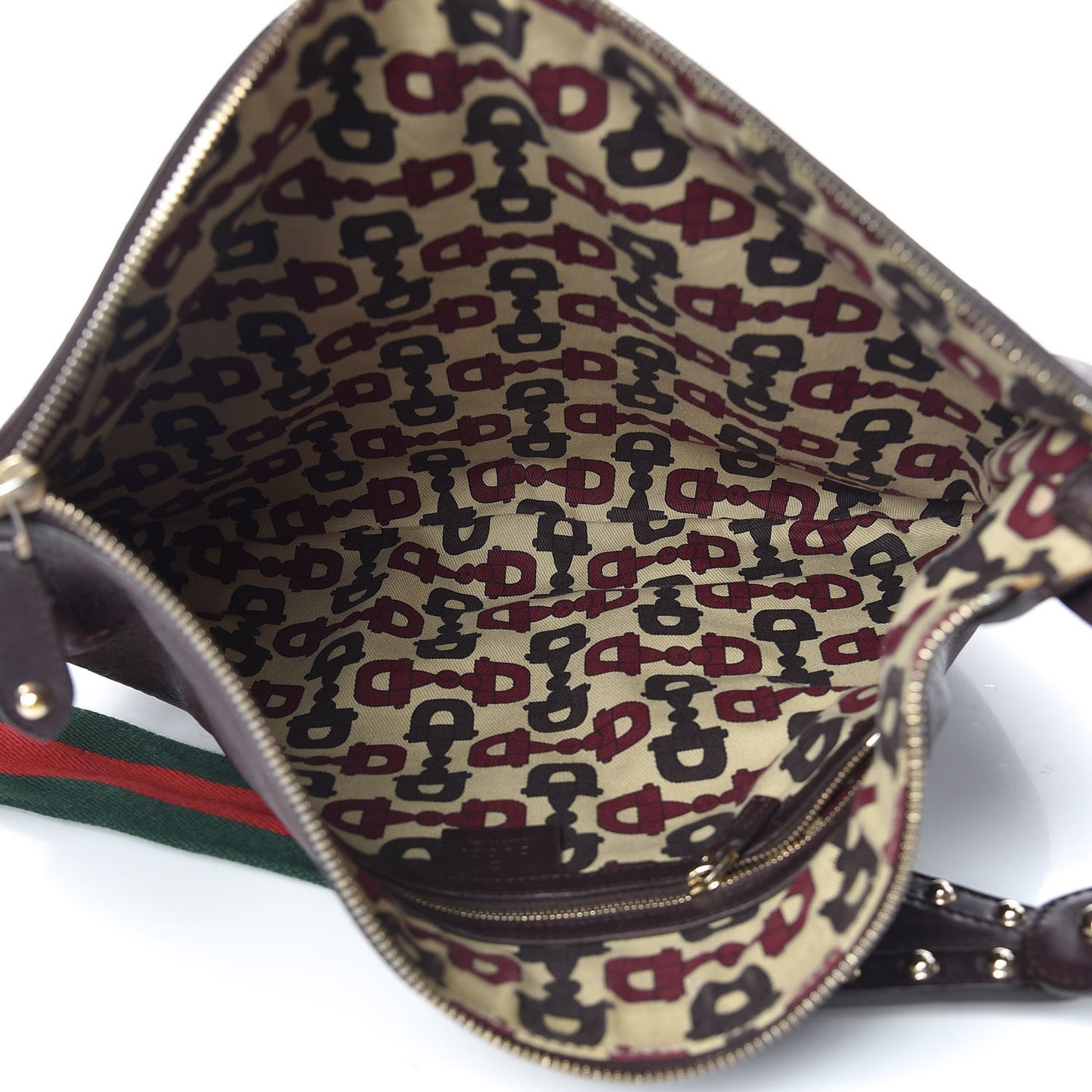 Guccissima Studded Web Pelham Shoulder Bag Dark Brown