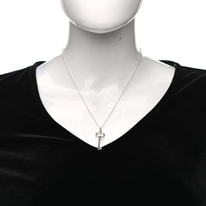 Tiffany Sterling Silver Oval Key Pendant Necklace 2 of 4