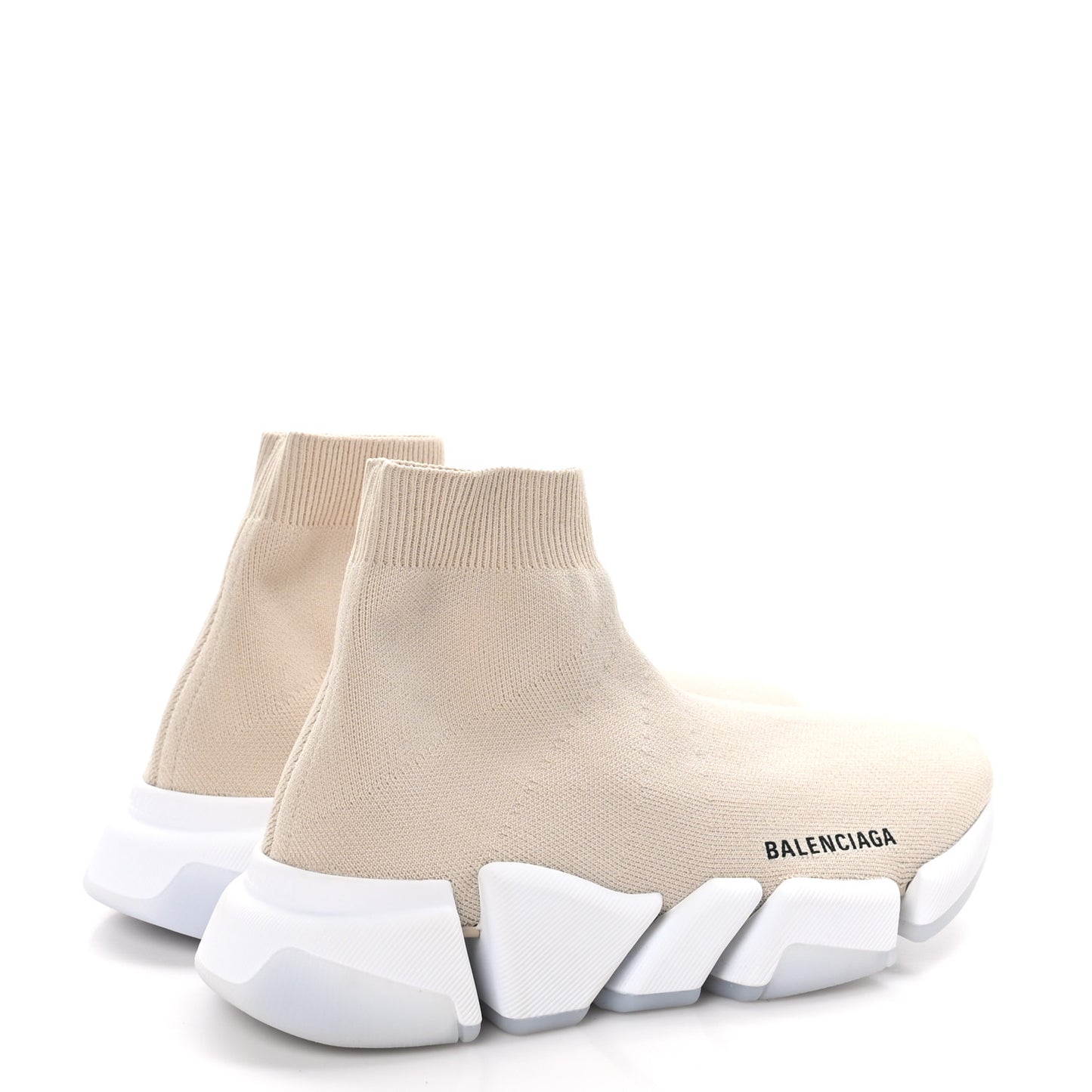 Technical 3D Recycled Knit Bi-Color Womens Speed 2.0 Transparent Sole Sneakers 38 38 Light Beige White