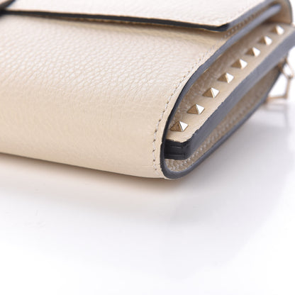 Valentino Garavani Pebbled Calfskin Rockstud Chain Clutch Light Ivory 12 of 14