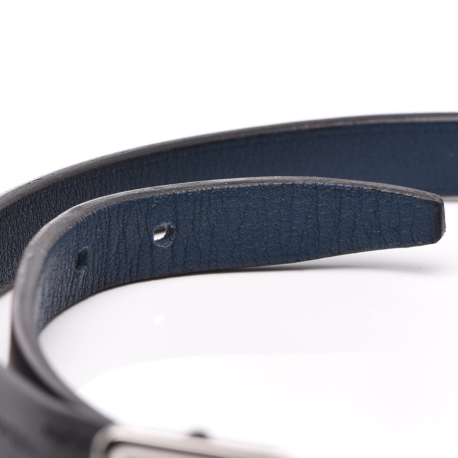 Hermes Chamonix Swift Paddock Double Tour Bracelet T4 Black Bleu De Prusse 7 of 8