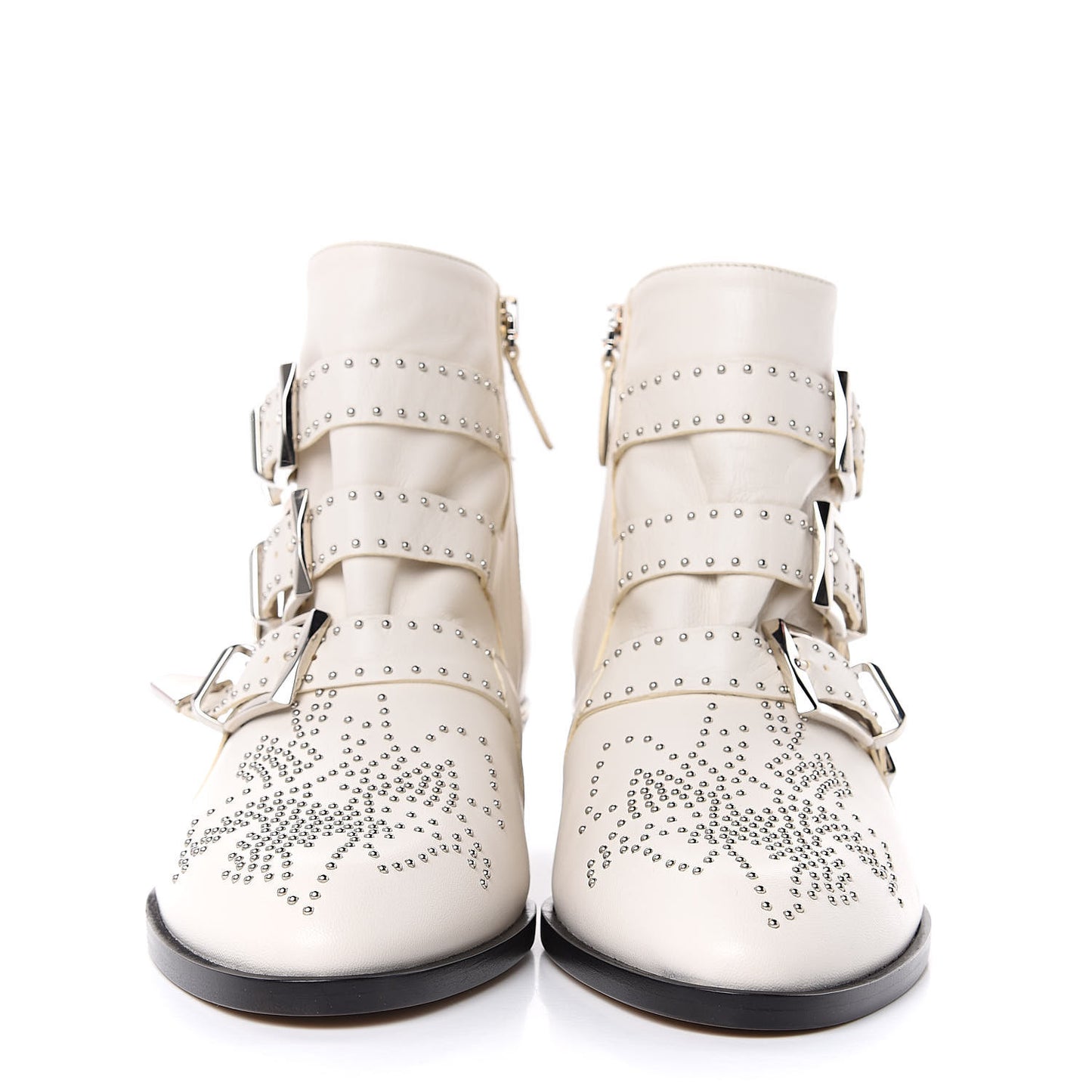 Nappa Sheepskin Studded Susanna Ankle Boots 39 Cloudy White