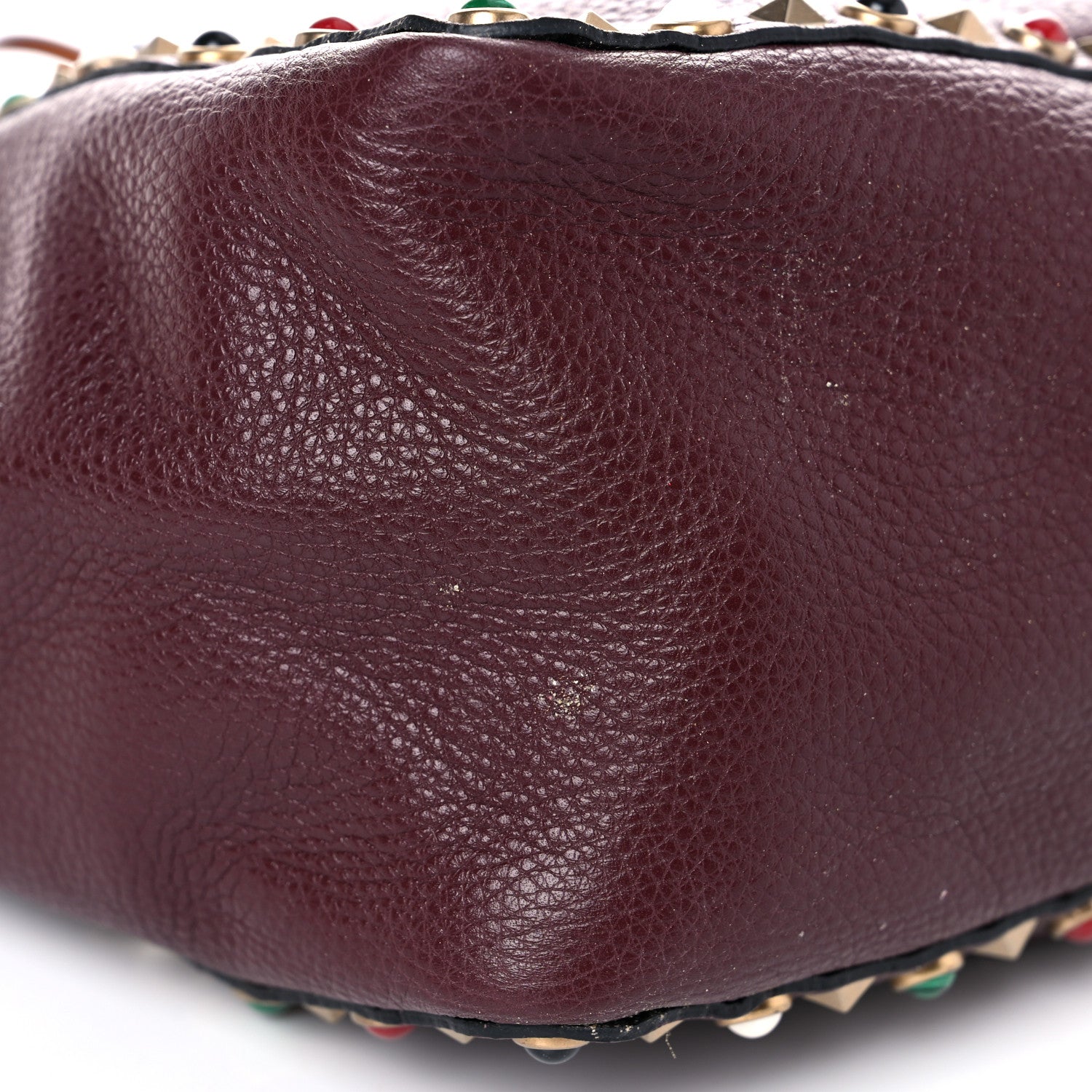 Valentino Garavani Stampa Alce Calfskin Medium Guitar Strap Rockstud Rolling Reversible Tote Light Cuir Rubin 23 of 29