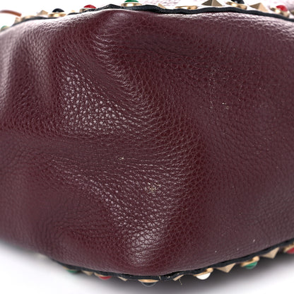 Valentino Garavani Stampa Alce Calfskin Medium Guitar Strap Rockstud Rolling Reversible Tote Light Cuir Rubin 23 of 29
