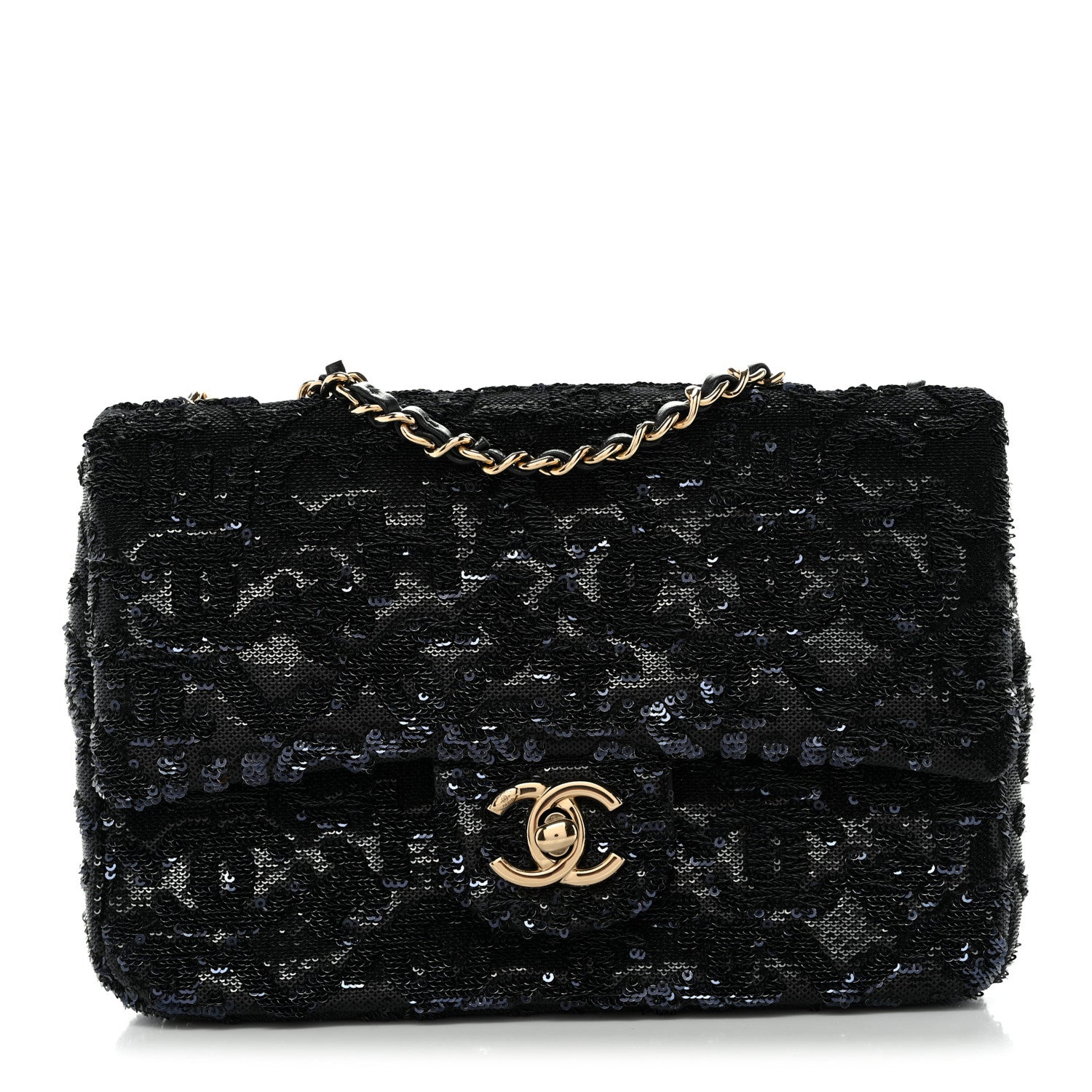 Chanel Sequin Quilted Small Single Flap Black 1 of 11