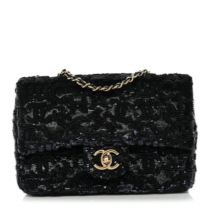 Chanel Sequin Quilted Small Single Flap Black 1 of 11