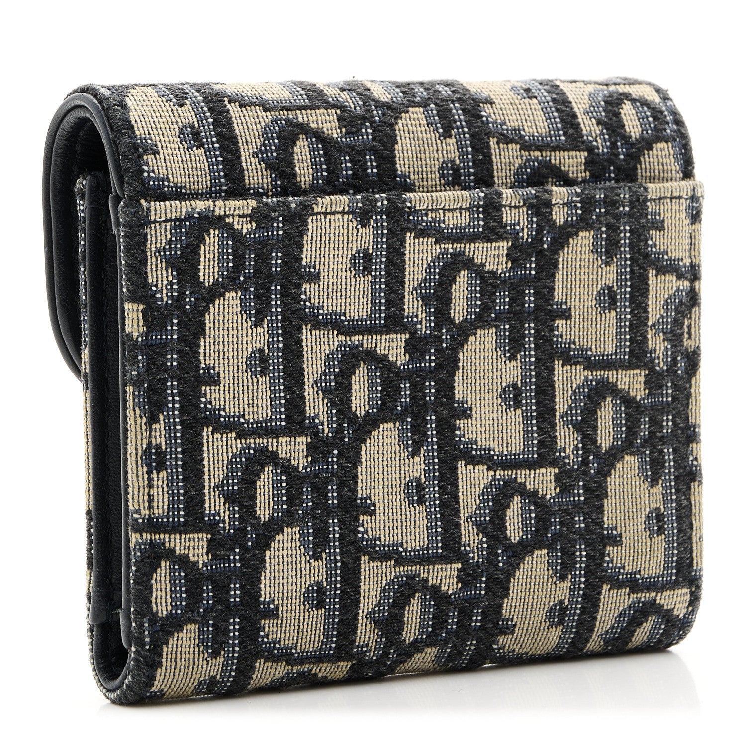Christian Dior Oblique Saddle Lotus Wallet Blue 3 of 8