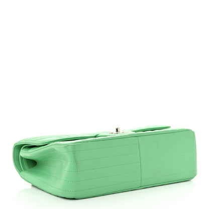 Chanel Caviar Chevron Quilted Jumbo Double Flap Green 4 of 13