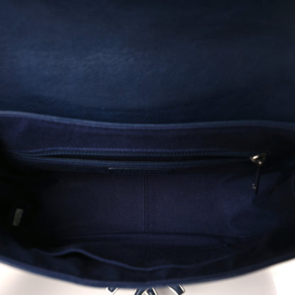 Chanel Calfskin Stitched Flap Bag Navy 5 of 12