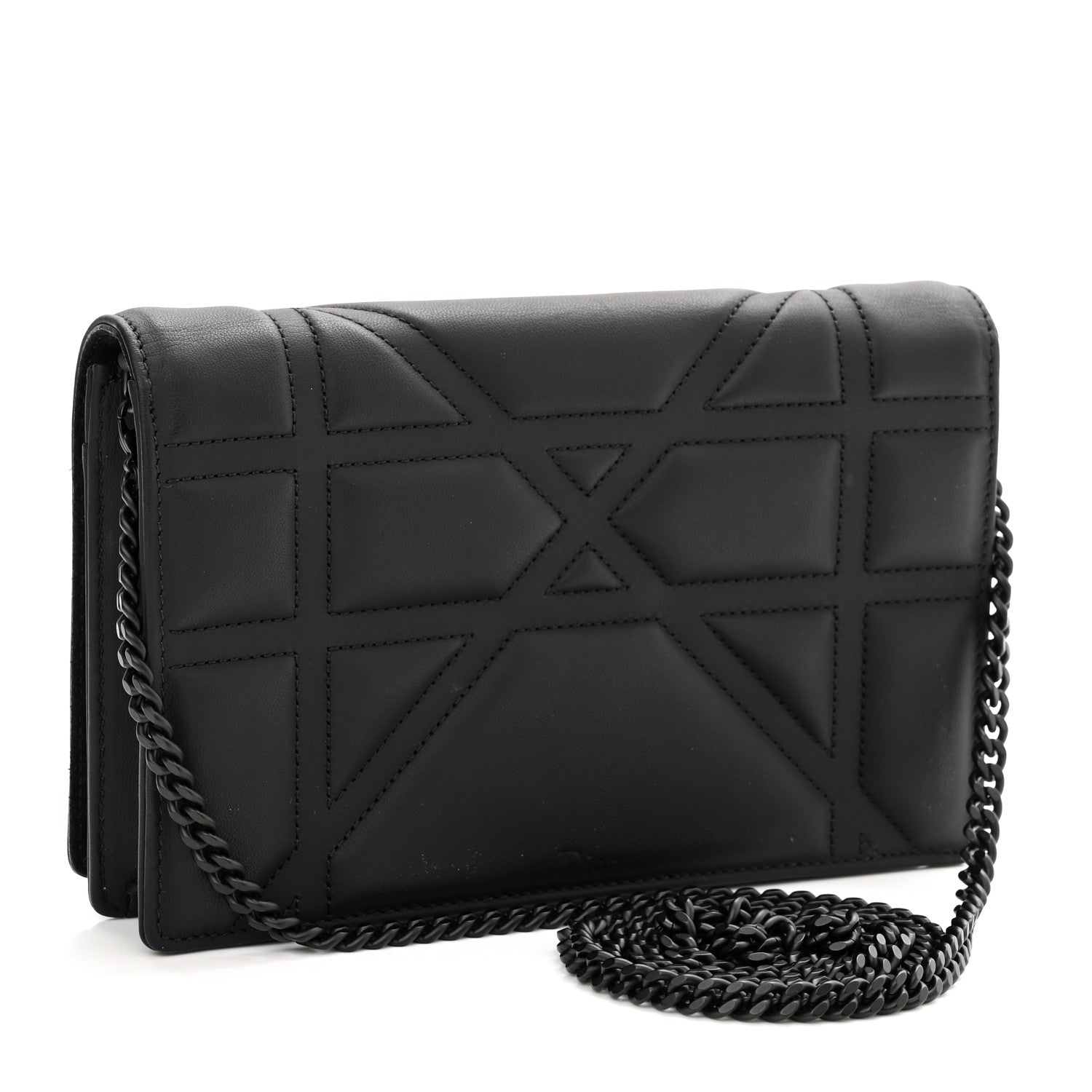 Christian Dior Ultra Matte Calfskin Diorama Wallet on Chain Pouch Black 3 of 11